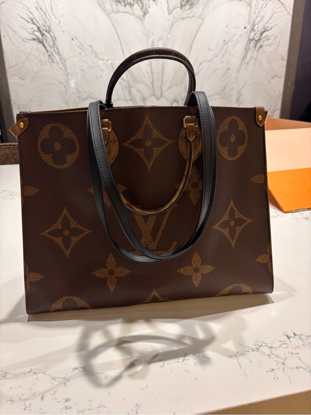 Louis Vuitton Brown Monogram Tote Shoulder Bag - Picture 2 of 9